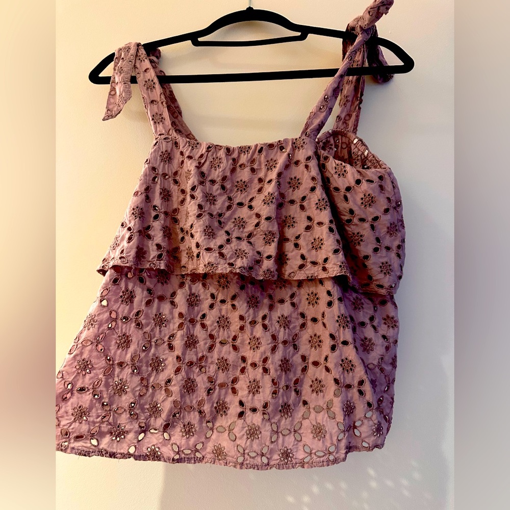 AE lavender eyelet top